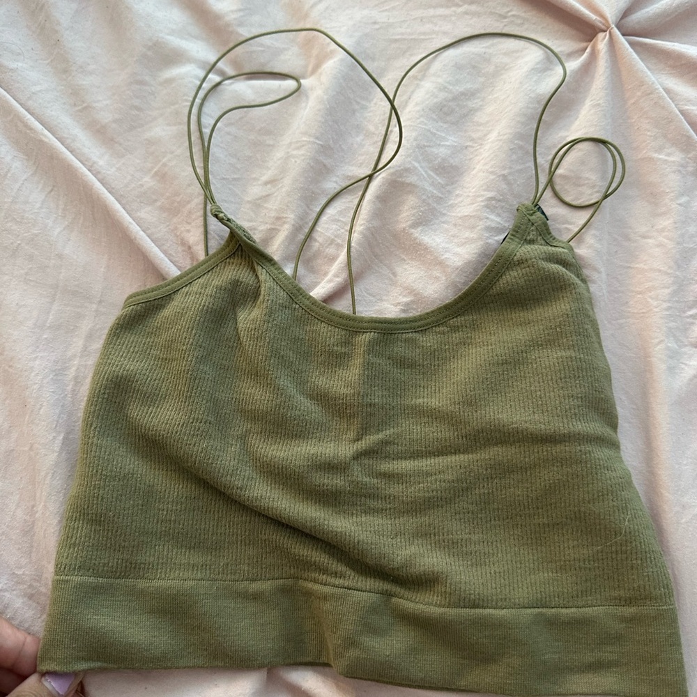 Urban Outfitters Green Fitted Crop Camisole